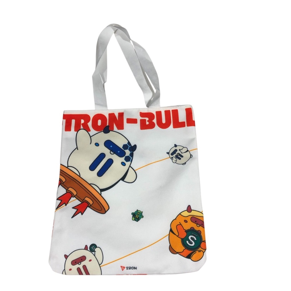 Tron Dao Bull Mascot Advertising Tote Bag Collectible Crypto Blockchain
